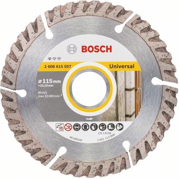 Bosch - Standard Seri Genel Yapı Malzemeleri İçin Elmas Kesme Diski 115 mm