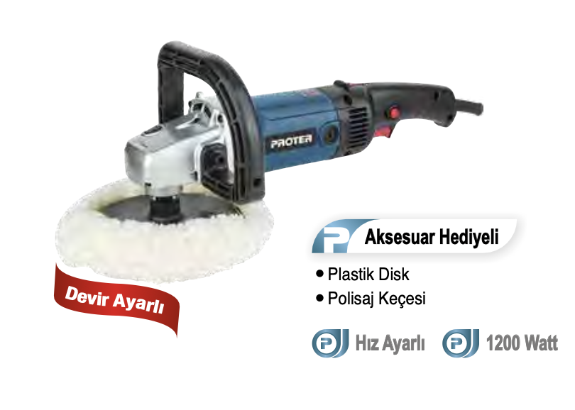 Protez PL180E Polisaj Makinası 180 mm  1200W