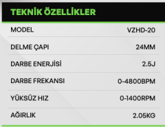 Voltz VZHD-20 Akülü Kırıcı Delici