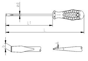 İzeltaş 4140 Düz Tornavida 1000V İzoleli Elektrikçi 6.5x150mm