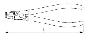 İzeltaş 3331 İç Segman Pensesi Eğri Yaysız 170mm