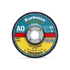 KARBOSAN 115X22,23 Premium Line Flap Disk Metal Çelik AO 80 Kum