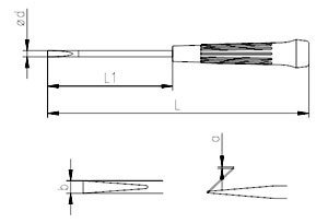 İzeltaş 4500 Elektronikçi Tip Düz Uçlu Klemens Tornavida 4x100mm