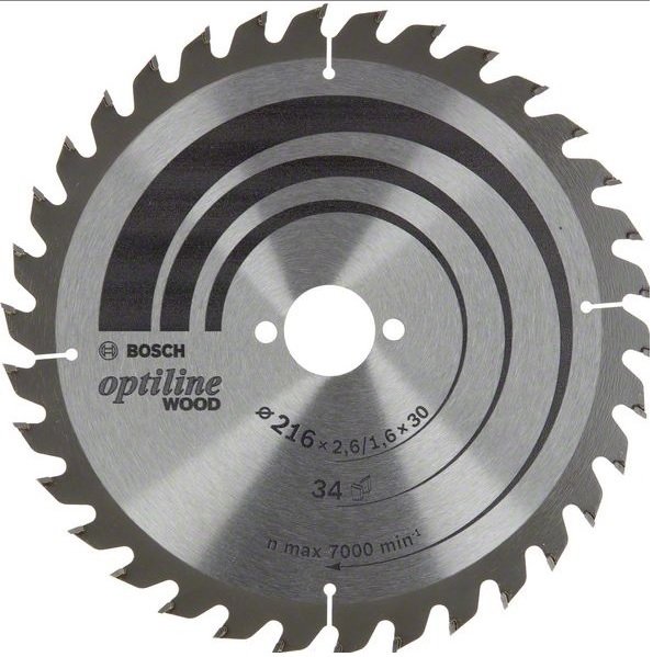 Bosch Optiline Wood Daire Testere Bıçağı 216mm 34Diş Ahşap