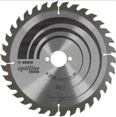 Bosch Optiline Wood Daire Testere Bıçağı 216mm 34Diş Ahşap