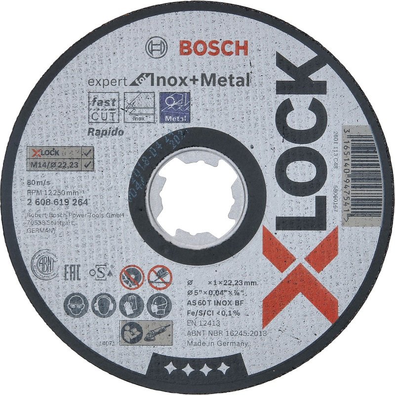 Bosch - X-LOCK - 115*1,0 mm Expert Serisi Düz Inox (Paslanmaz Çelik) Kesme Diski (Taş) - Rapido