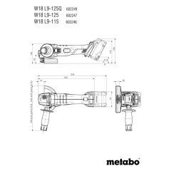 Metabo W 18 L 9-125 / 4.0 Çift Akülü Taşlama Li-ion 18V 4.0Ah