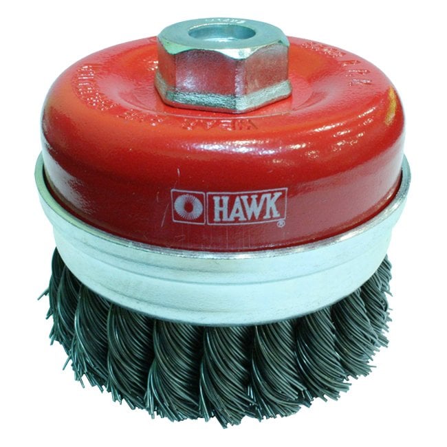 Hawk HA10119 Çanak Fırça Gri Burma Telli M14 Vidalı 65mm