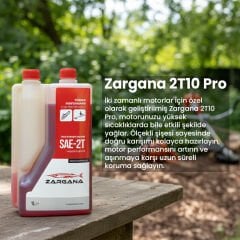 Zargana 2T10 Pro Benzin Karışım Yağı İki Zamanlı 1 Litre Ölçekli