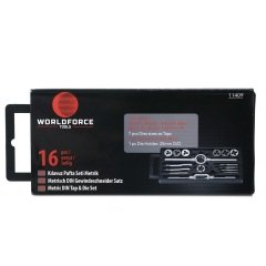 WorldForce 11409 Kılavuz Pafta Seti Metrik 16 Parça