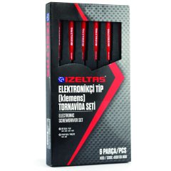 İzeltaş 4500 Elektronikçi Tip Yıldız ve Düz Uçlu Klemens Tornavida Seti 6 Parça