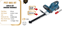 Proter PST 965 HT Şarjlı Çit Budama Makinası 4.0 Ah