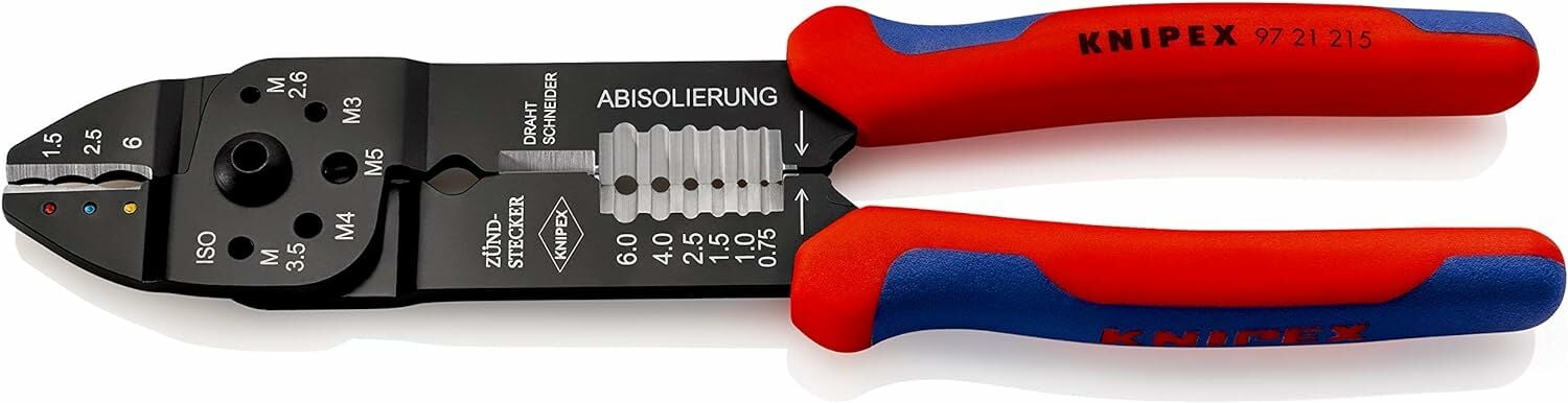 KNIPEX 97 21 215 Papuç Sıkma Ve Kablo Sıyırma Pensi 230 mm