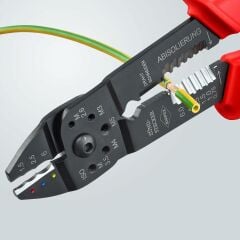 KNIPEX 97 21 215 Papuç Sıkma Ve Kablo Sıyırma Pensi 230 mm