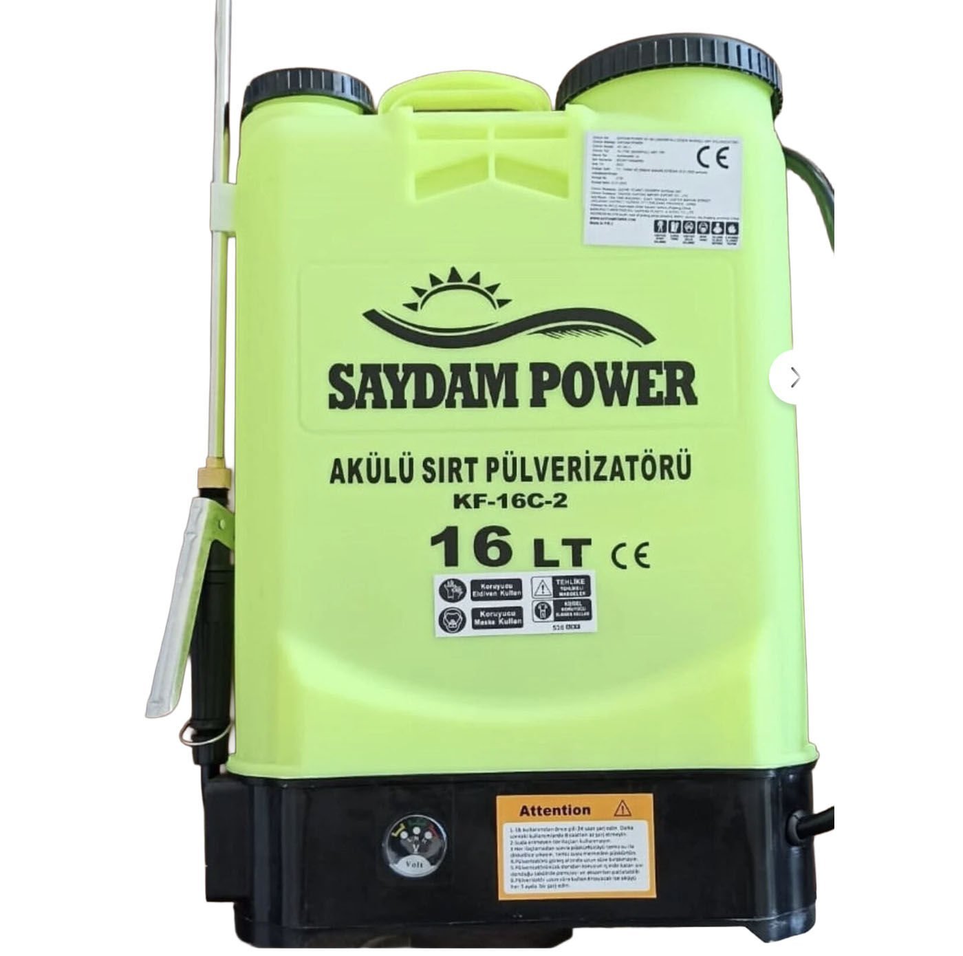 SaydamPower KF-16C-2 16Lt İlaçlama Makinası Akülü (Sırt Pülverizatörü)