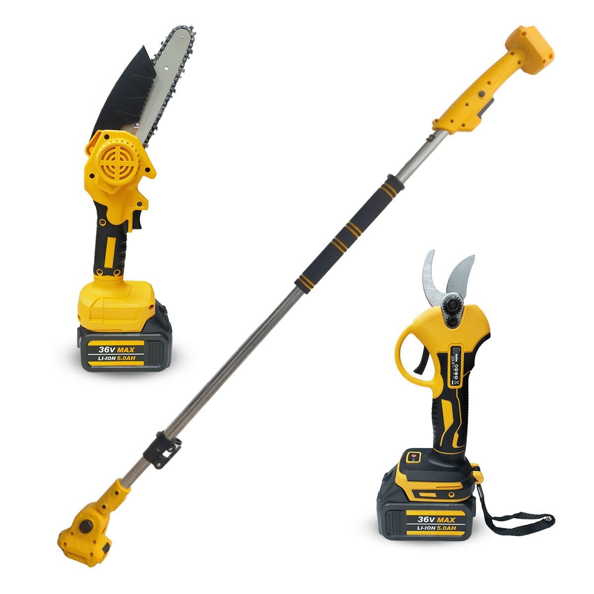 Bn-5 Cordless Tools LTJ-6A 2 Pcs Takım - Şarjlı Budama Makası - Şarjlı Testere  - 2m Teleskopik Uzatma Aparatı