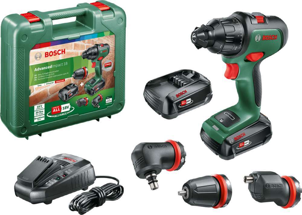 Bosch AdvancedImpact 18 (1,5 Ah Çift Akü) +3 Adaptör