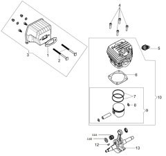 Emak 50312025R Piston 45.2mm - Oleo-Mac GSH56