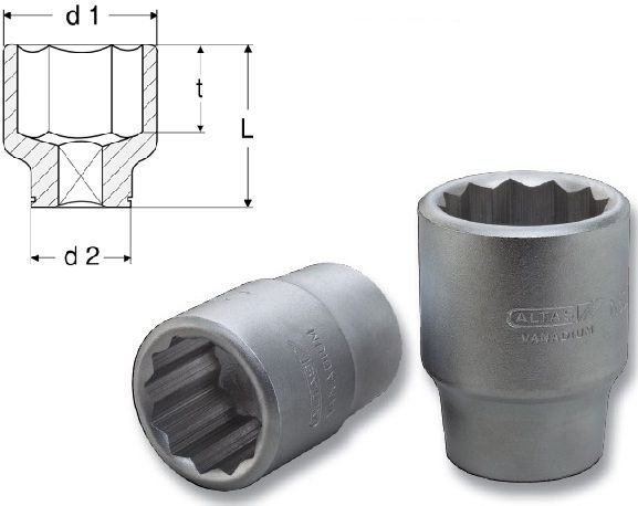 Altaş 15/16mm 3/4'' Lokma  12 Köşe