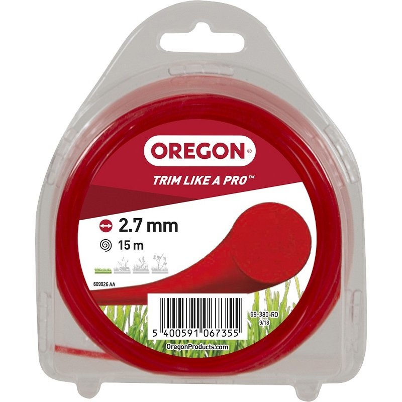 Oregon 69-380-RD Misina 2.7mm 15 Metre Kırmızı Yuvarlak