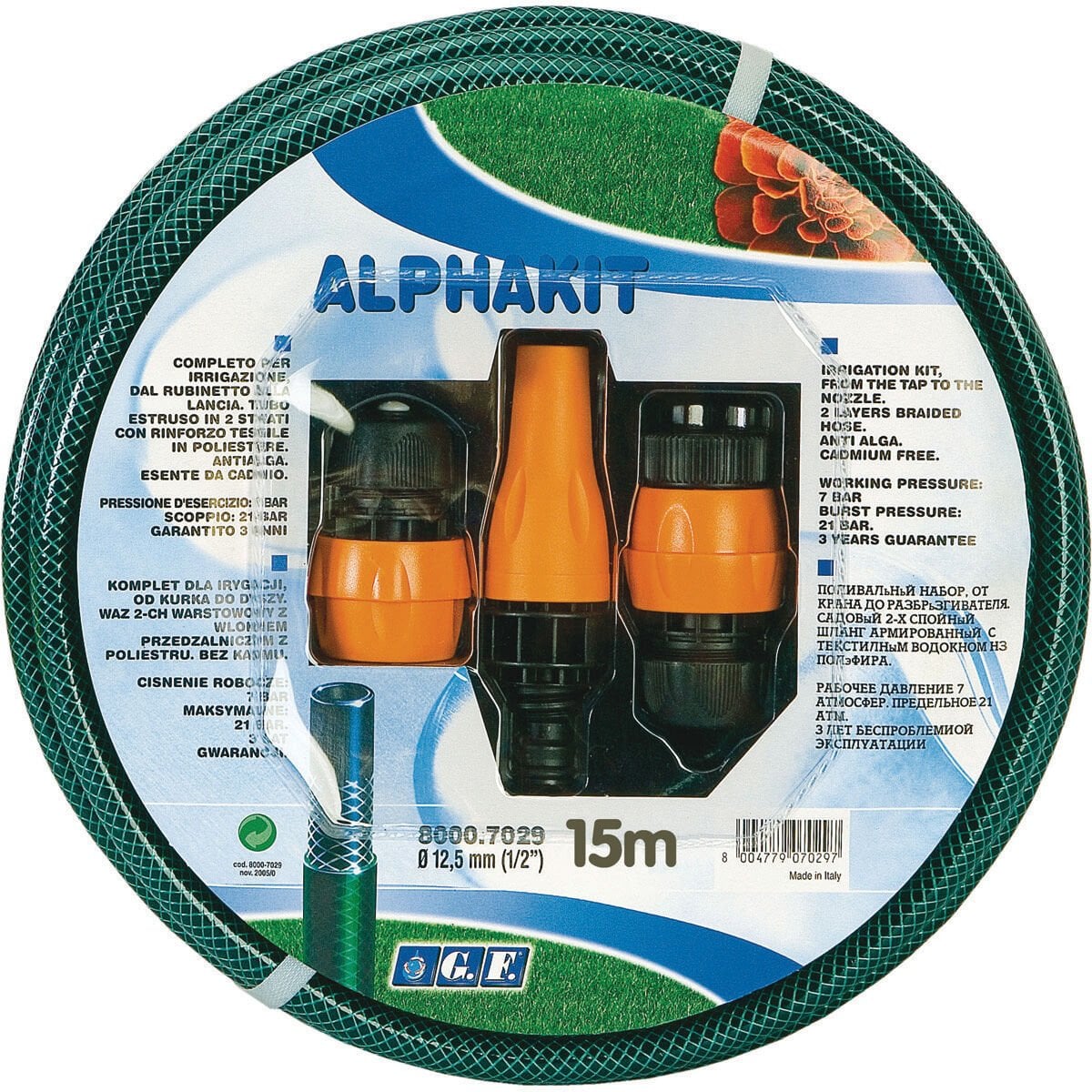 G.F. GF80007028 Hortum Alpha 1/2'' 15m Adaptör Kitli