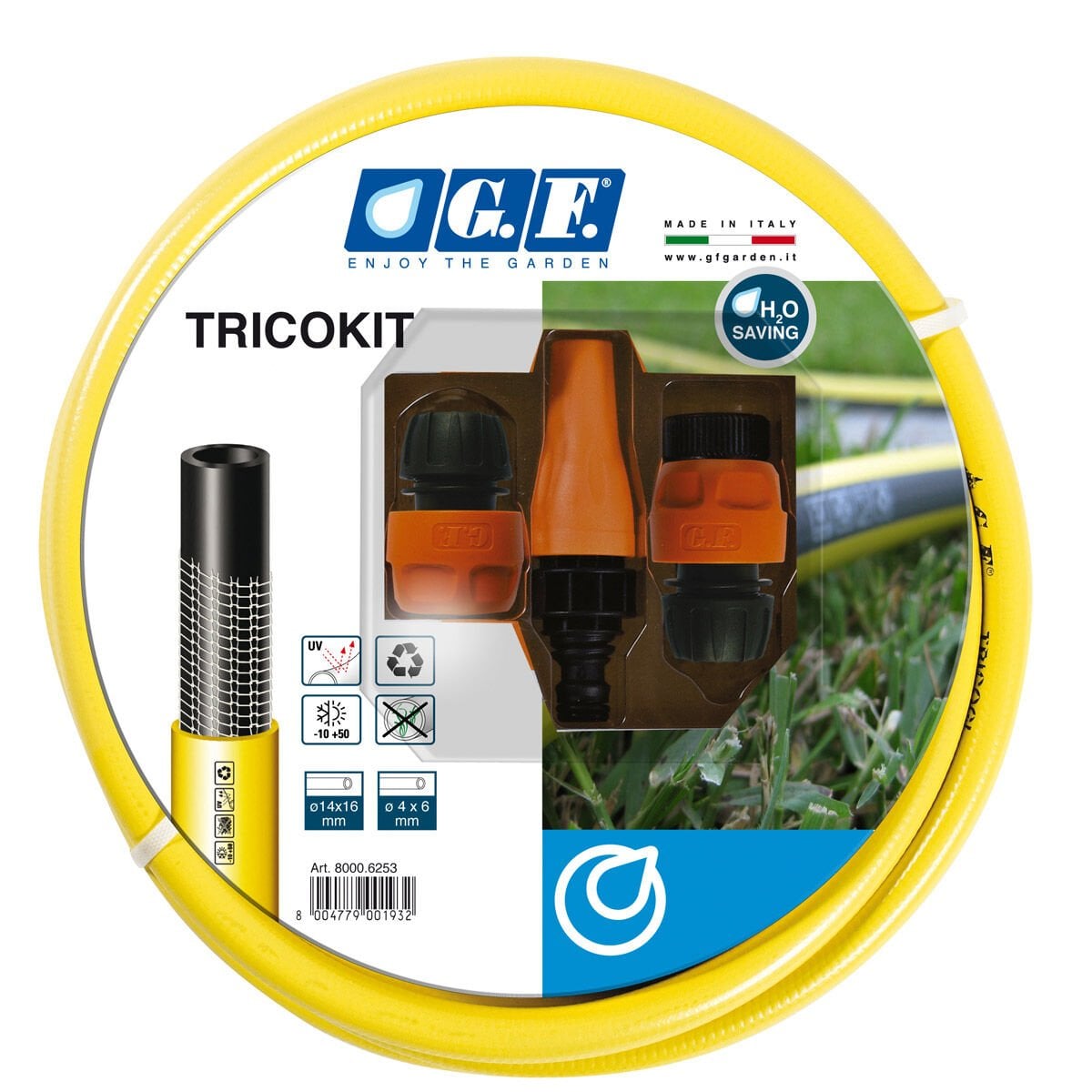G.F. GF80007027 Hortum Tricogi 1/2'' 25m Adaptör Kitli
