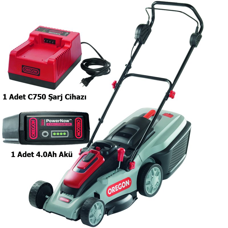 Oregon LM300 Şarjlı Çim Biçme Makinası 36V 4.0Ah + C750