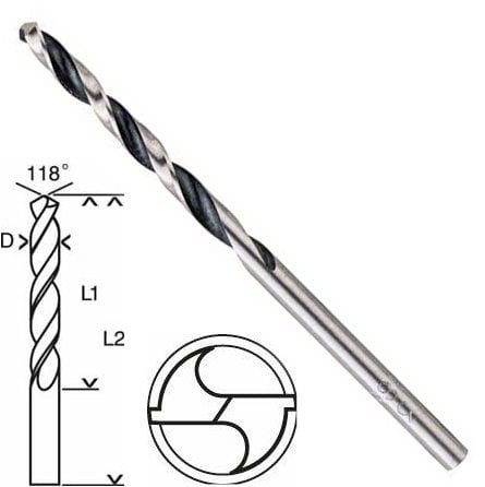 Bosch HSS PointTeQ Matkap Uç Metal 4x43x75mm
