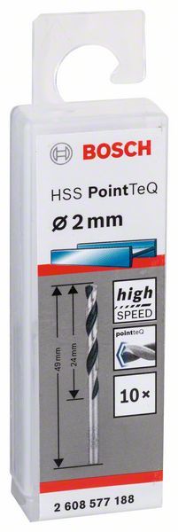 Bosch HSS PointTeQ Matkap Uç Metal 2x24x49mm 10 Parça