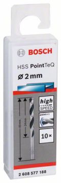 Bosch HSS PointTeQ Matkap Uç Metal 2x24x49mm 10 Parça