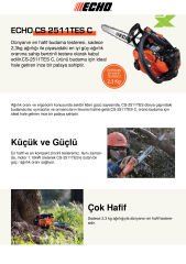 Echo CS-2511TES-C  Motorlu Testere Benzinli 1.5Hp  1/4'' - 30 diş İnce Pala