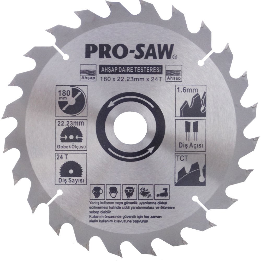ProSaw PS51214 Ahşap Daire Testere Bıçağı 180x22,23mm 24Diş - Sunta