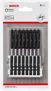 Bosch - Impact Control Serisi Çift Taraflı Vidalama Ucu 8'li PH2x4 /PZ2x4 *110mm