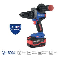 EXEN EN 376 DT Kömürsüz Darbeli Şarjlı Matkap 21V 6.0 Ah 160 N.m