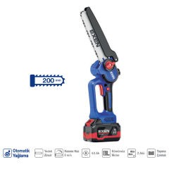 EXEN ENG 624 T Kömürsüz Şarjlı Zincirli Testere 21V 4.0 Ah 200mm