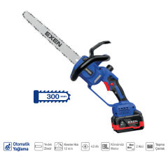 EXEN ENG 634 T Kömürsüz Şarjlı Zincirli Testere 21V 4.0 Ah 300mm