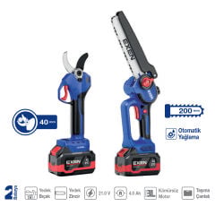 EXEN ENG 604 SET Şarjlı 2'li Bahçe Set Zincirli Testere Ve Budama Makası