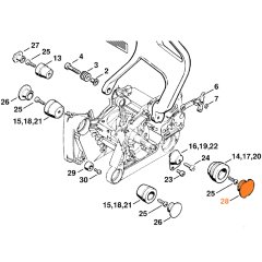 Stihl 1122-791-7300 Amortisör Tapası - Stihl MS660, TS800