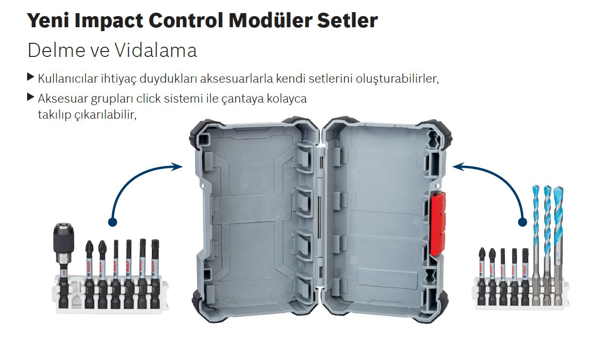 Bosch - Impact Control Serisi Vidalama Ucu 8'li PH1/PH2 x3/PH3/PZ2 x2/PZ3 *25mm