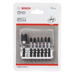 Bosch - Impact Control Serisi Vidalama Ucu 8'li PH2/PZ2/T15/T20/T25/T30 *50mm + Hızlı Uç Değiştirme Mandrenli Universal Tutucu