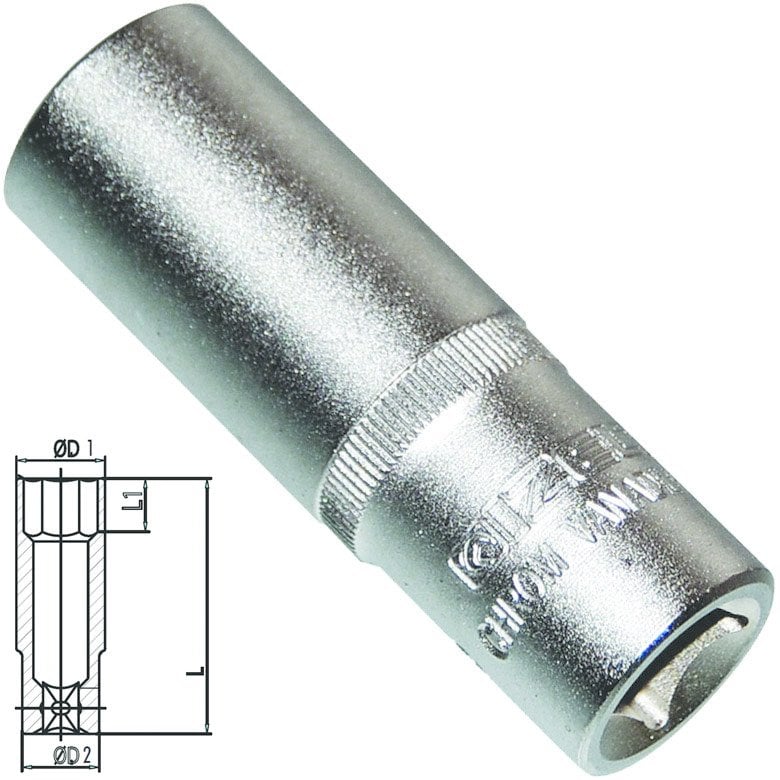 İzeltaş 1108 Derin Lokma Anahtar Altı Köşe 1/2'' 10mm