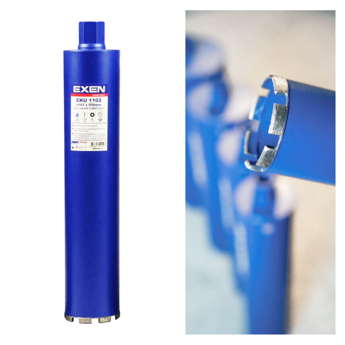 EXEN EKU 1050 - 50x550 mm Elmas Karot Ucu (Sulu Kesim)