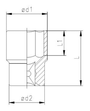 İzeltaş 1113 Lokma Anahtar Altı Köşe 1/2'' 10mm