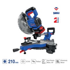 EXEN EN 884 RD Kömürsüz Şarjlı Radyal Gönye Kesme Makinası 21V 4Ah 210mm