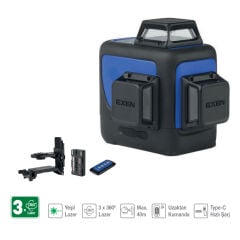 EXEN ENL 363 G Şarjlı Yeşil Lazer Şakül Set 3x360° 7.4V 2.6Ah