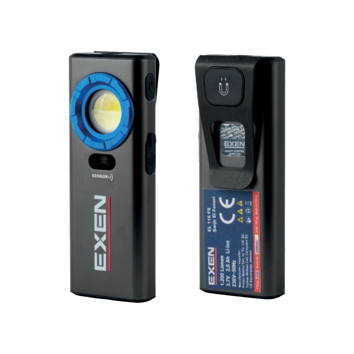 EXEN EL 116 FS Şarjlı Slim Tip El Feneri 3.7V 2Ah 1.200 Lümen