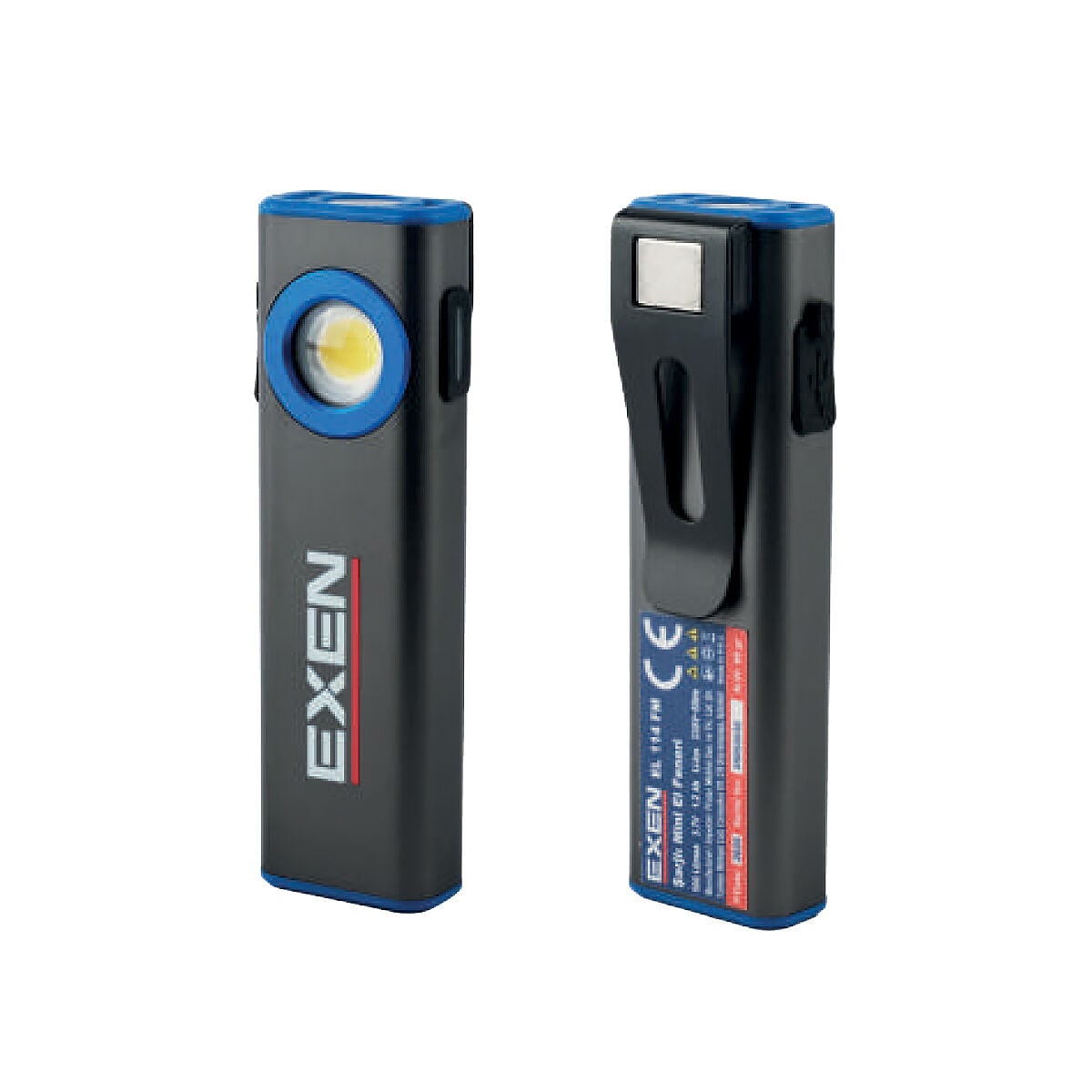 EXEN EL 114 FM Şarjlı Mini Tip El Feneri 3.7V 1.2Ah 500 Lümen