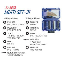 EXEN EX 8033 Multi Set-31 Parça Bits Uç Seti
