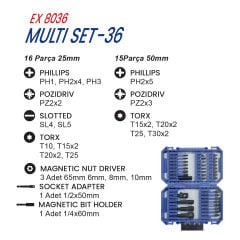EXEN EX 8036 Multi Set-36 Parça Bits Uç Seti