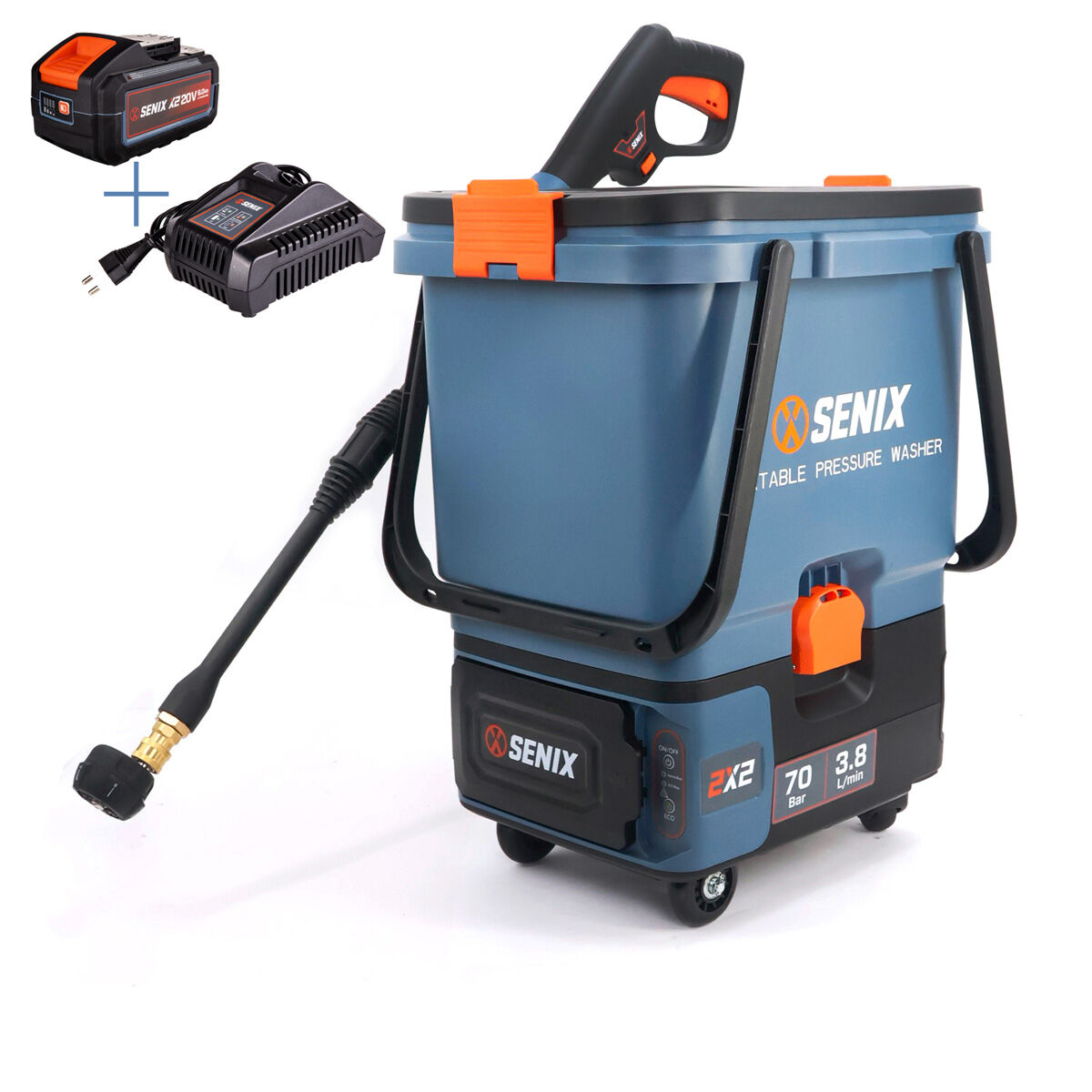 SENIX HPWX2-M2-EU Akülü Basınçlı Yıkama Makinesi 2x4.0Ah